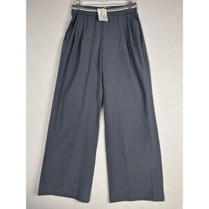 Crane Pants Womens Small Gray Travel Trousers Wide Leg Pull On Stretch